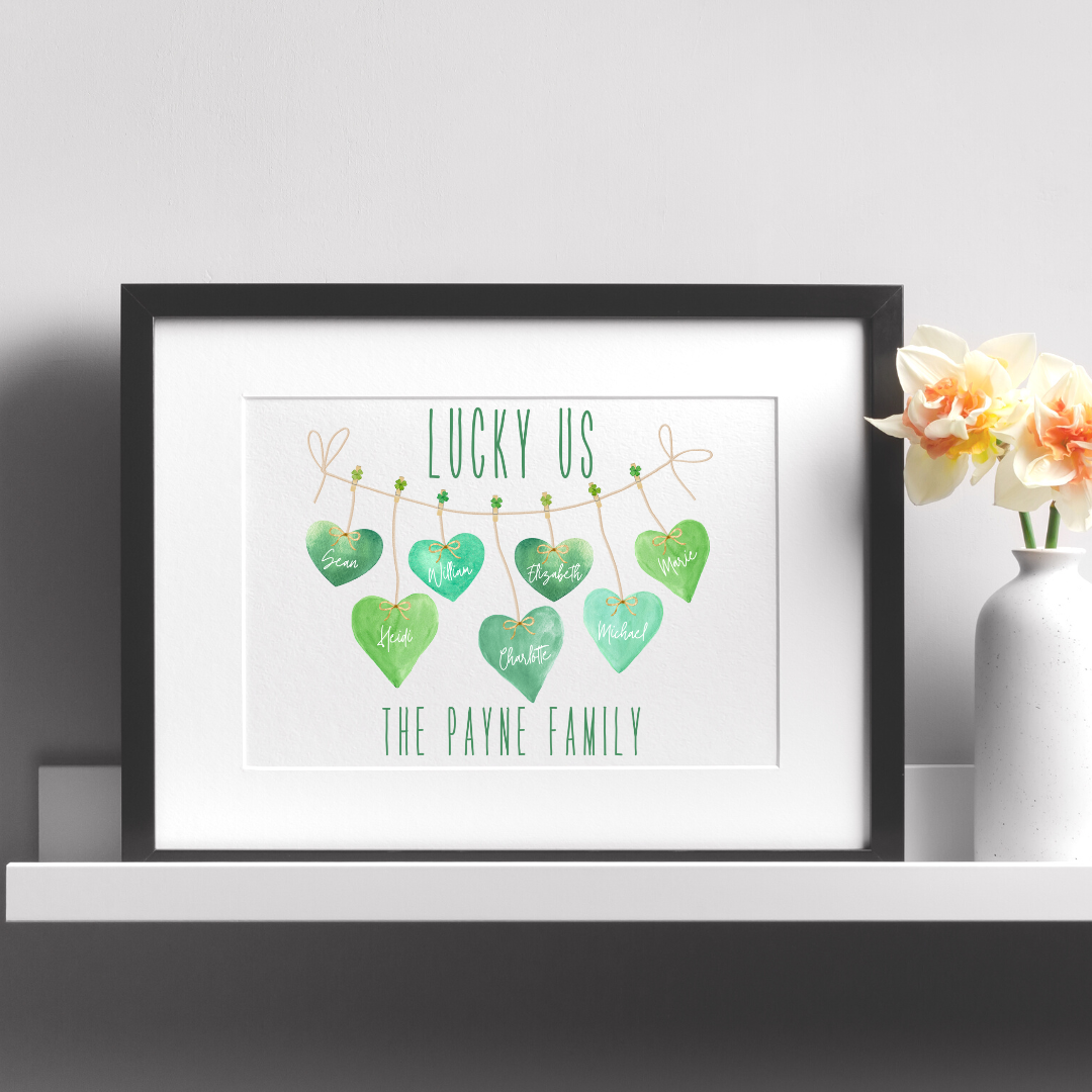 8 1/2 x 11 Personalized Lucky Us Print