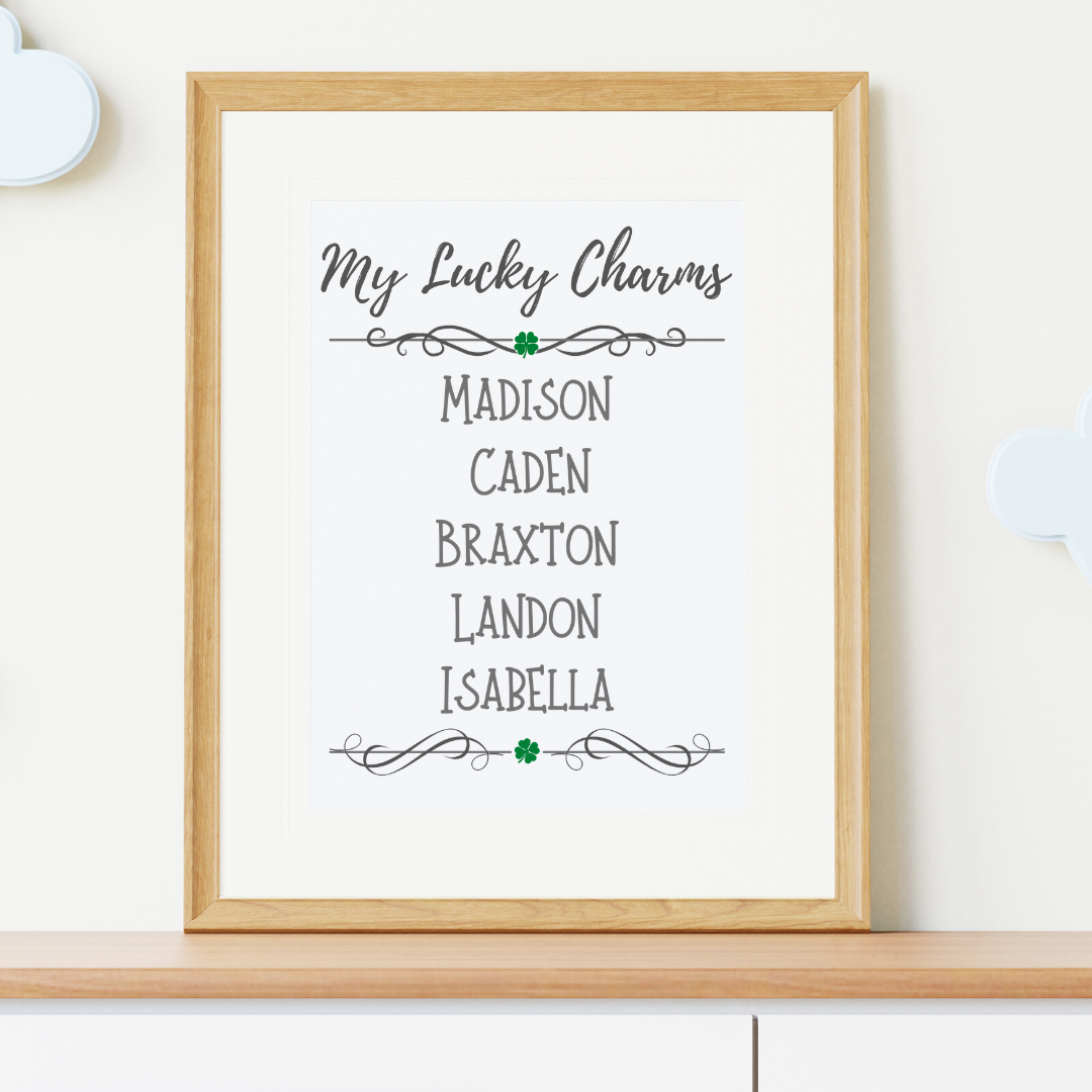 8 1/2 x 11 Personalized My Lucky Charms Print