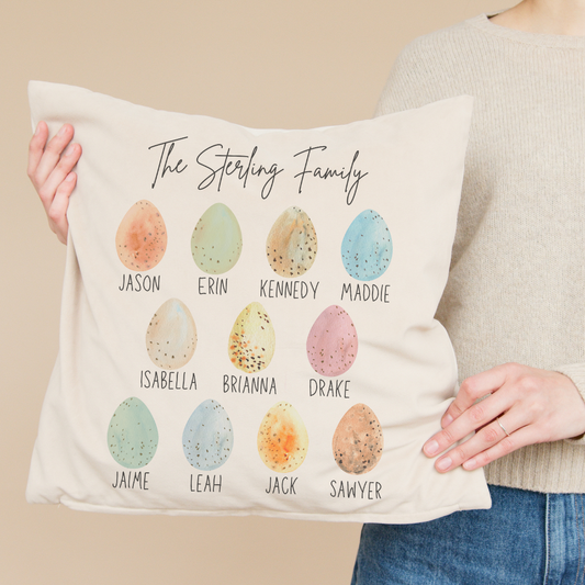 Personalized Natural Eggs Pillow Cover