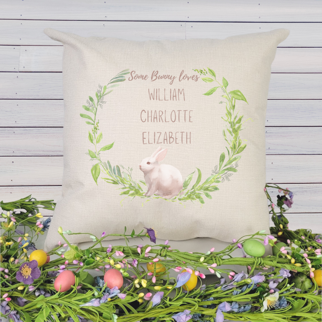 Personalized Some Bunny Loves Pillow Cover