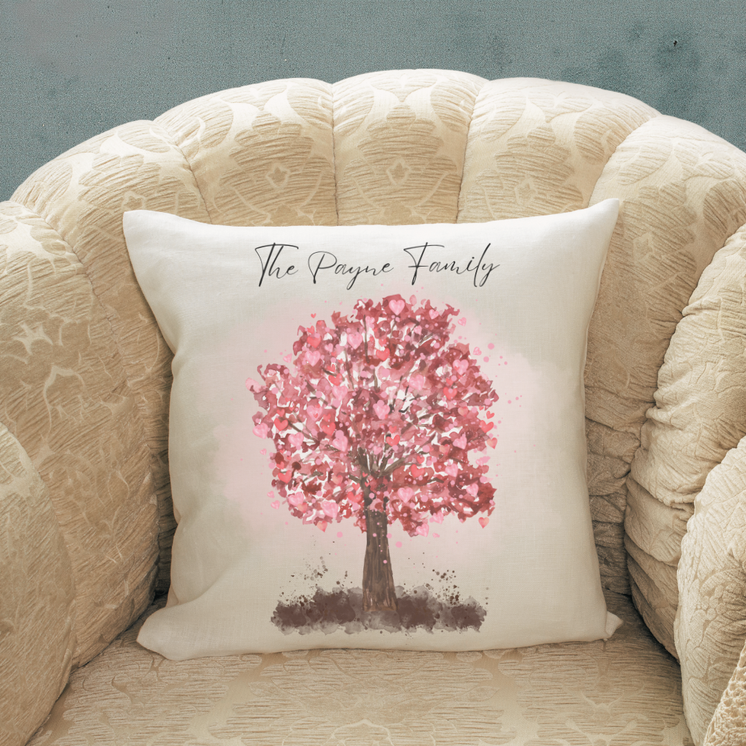 Personalized Valentine Tree Pillow Cover