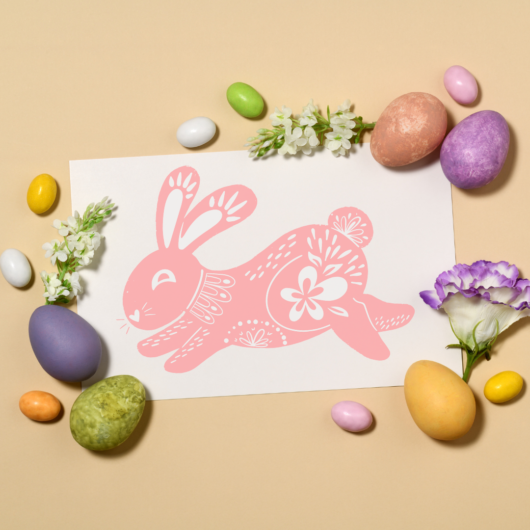 Pink Doodle Bunny Digital Download