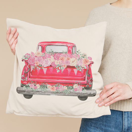 Valentine Truck Tailgate Pillow Cover