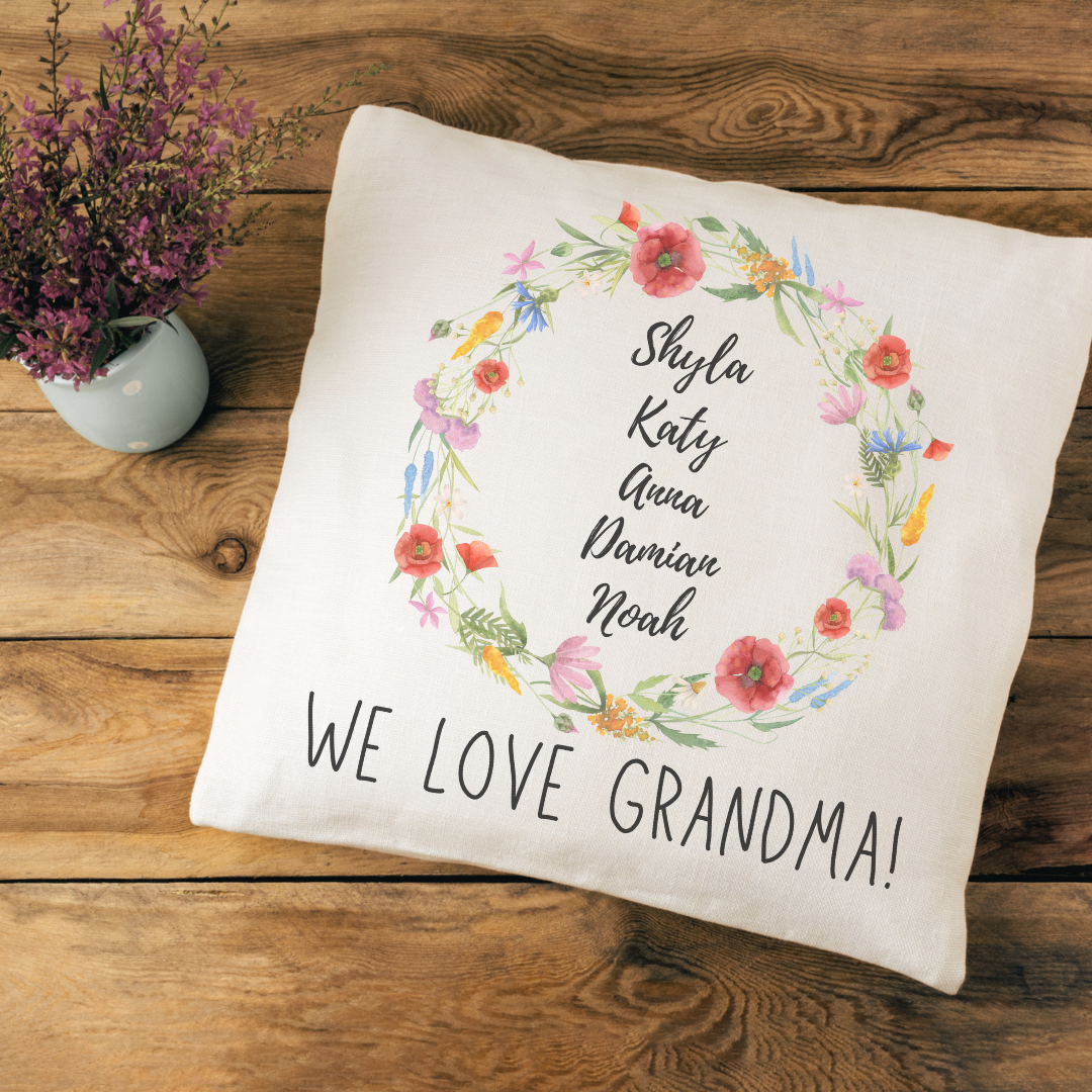 Personalized We Love Grandma Pillow Cover (various styles)