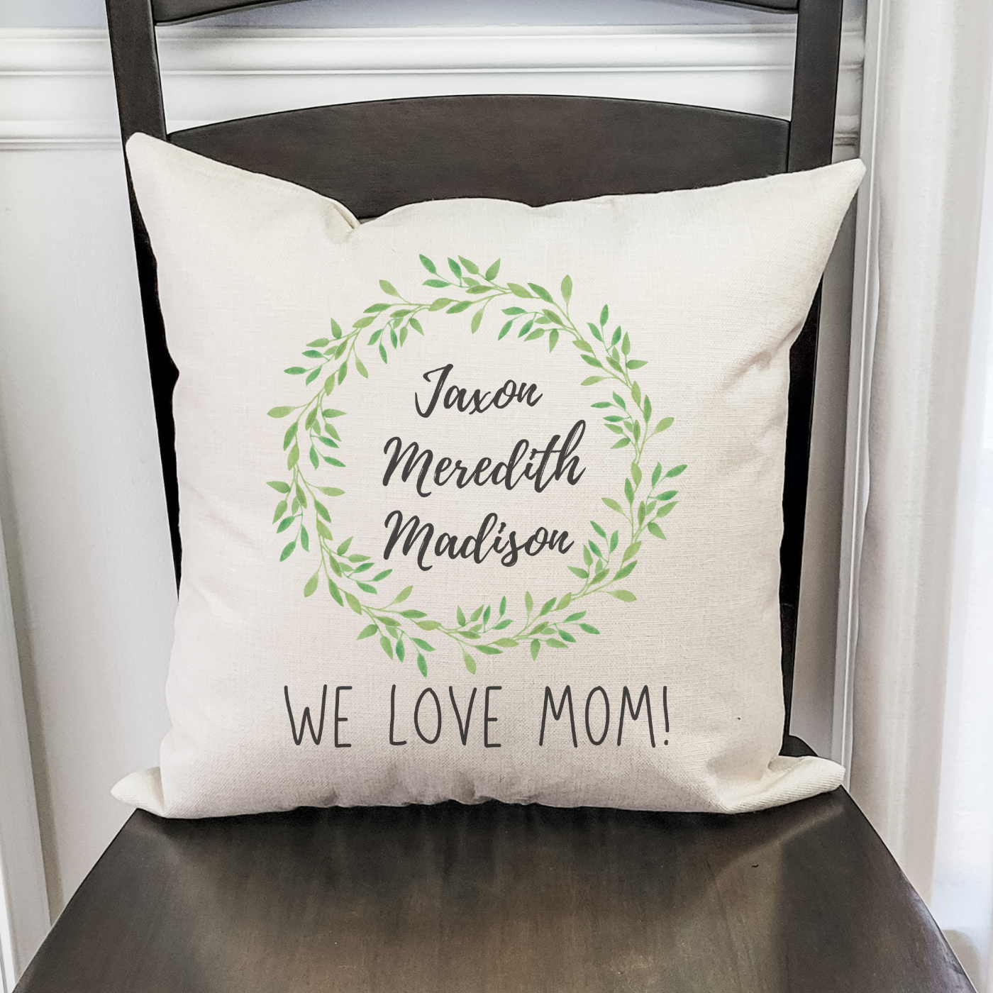 Personalized We Love Mom Pillow Cover (various styles)