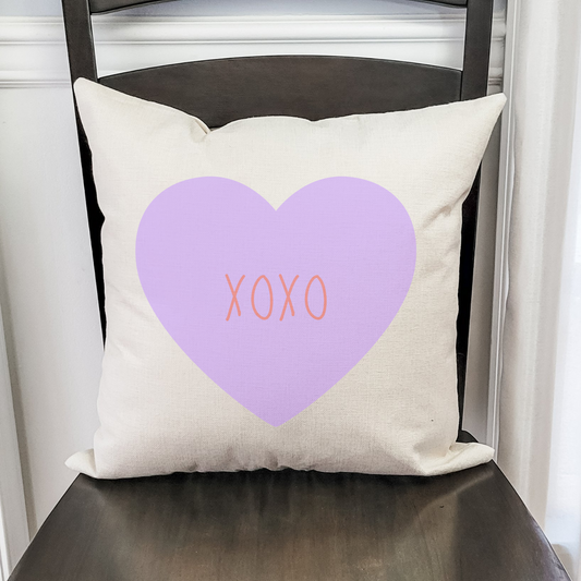 Candy Heart XOXO Pillow Cover (various colors)